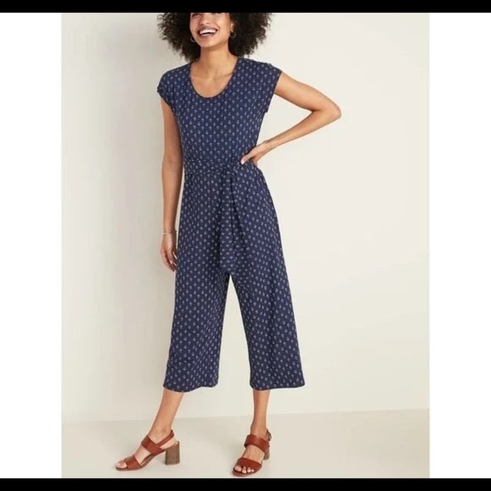 Old Navy Blue Crop Jumpsuit XS